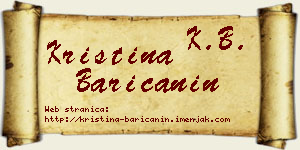 Kristina Baričanin vizit kartica